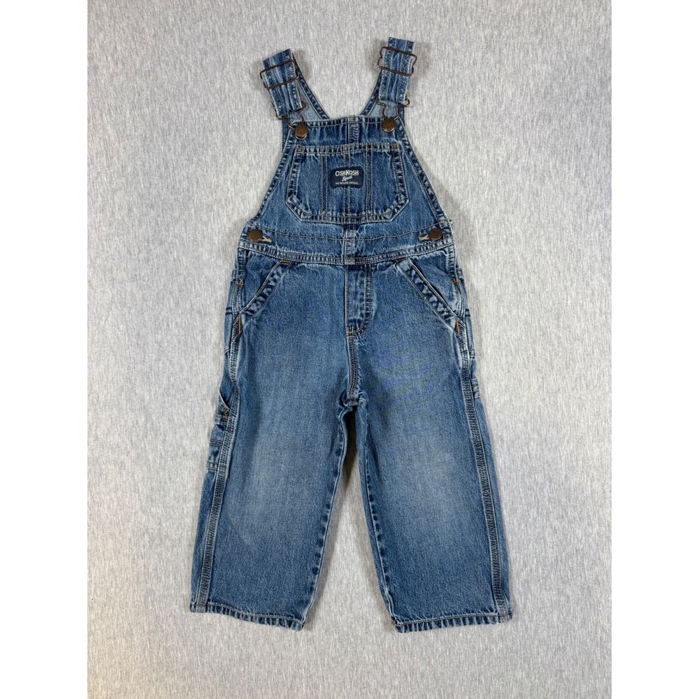 OshKosh Bgosh Denim Overalls Kids Toddler Size 2 Adjustable Straps Carpenter